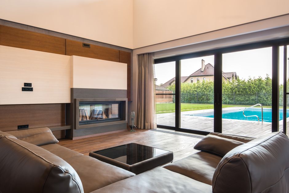 Glass patio door